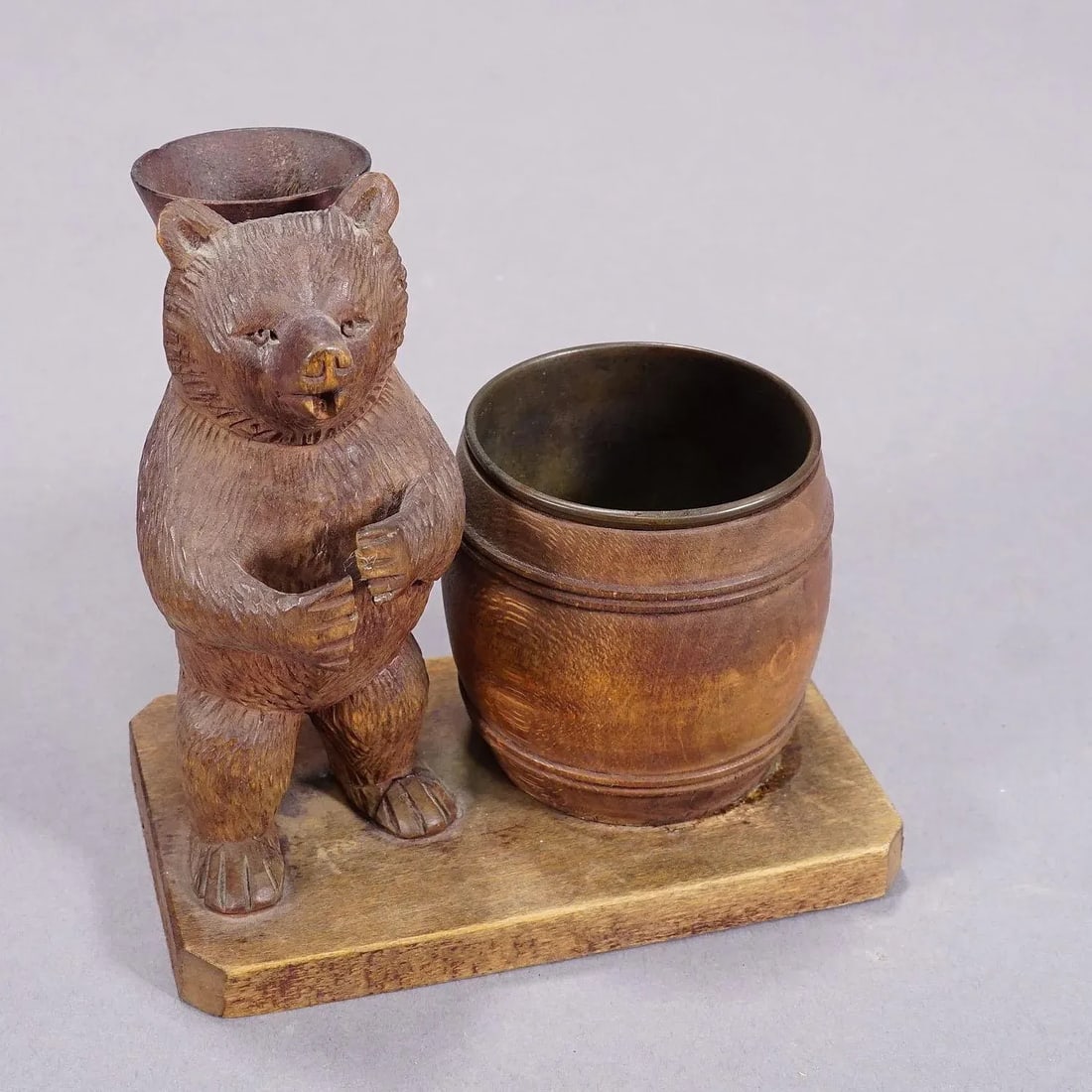 A Wooden Carved Black Forest Bear Desk Set ca. 1920s - 4