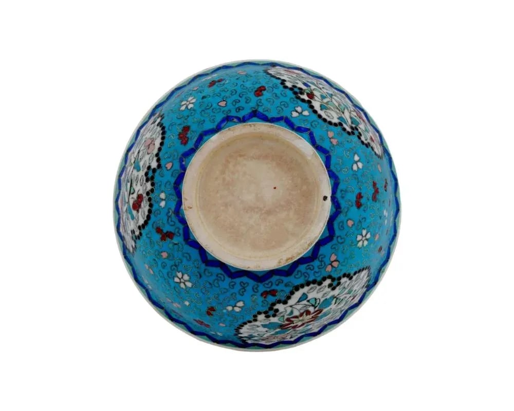 Late 19th Century Japanese Cloisonne Meiji Totai Enamel on Porcelain Bowl Plate Set- 2 Pieces - 7
