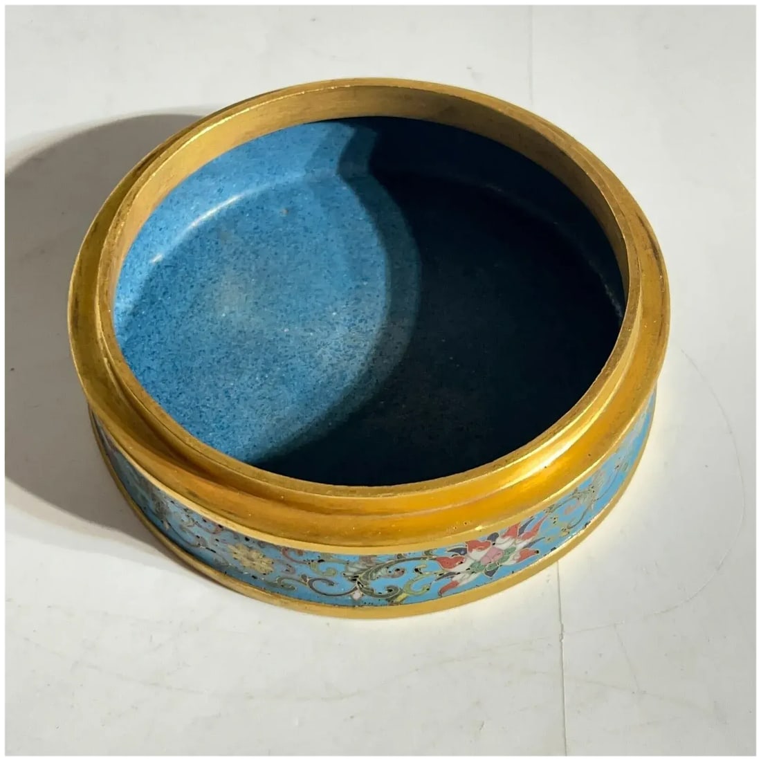 Late 19th Century Antique Qianlong Chinese Circular Cloisonne Enamel Box Allah Islamic Market - 8