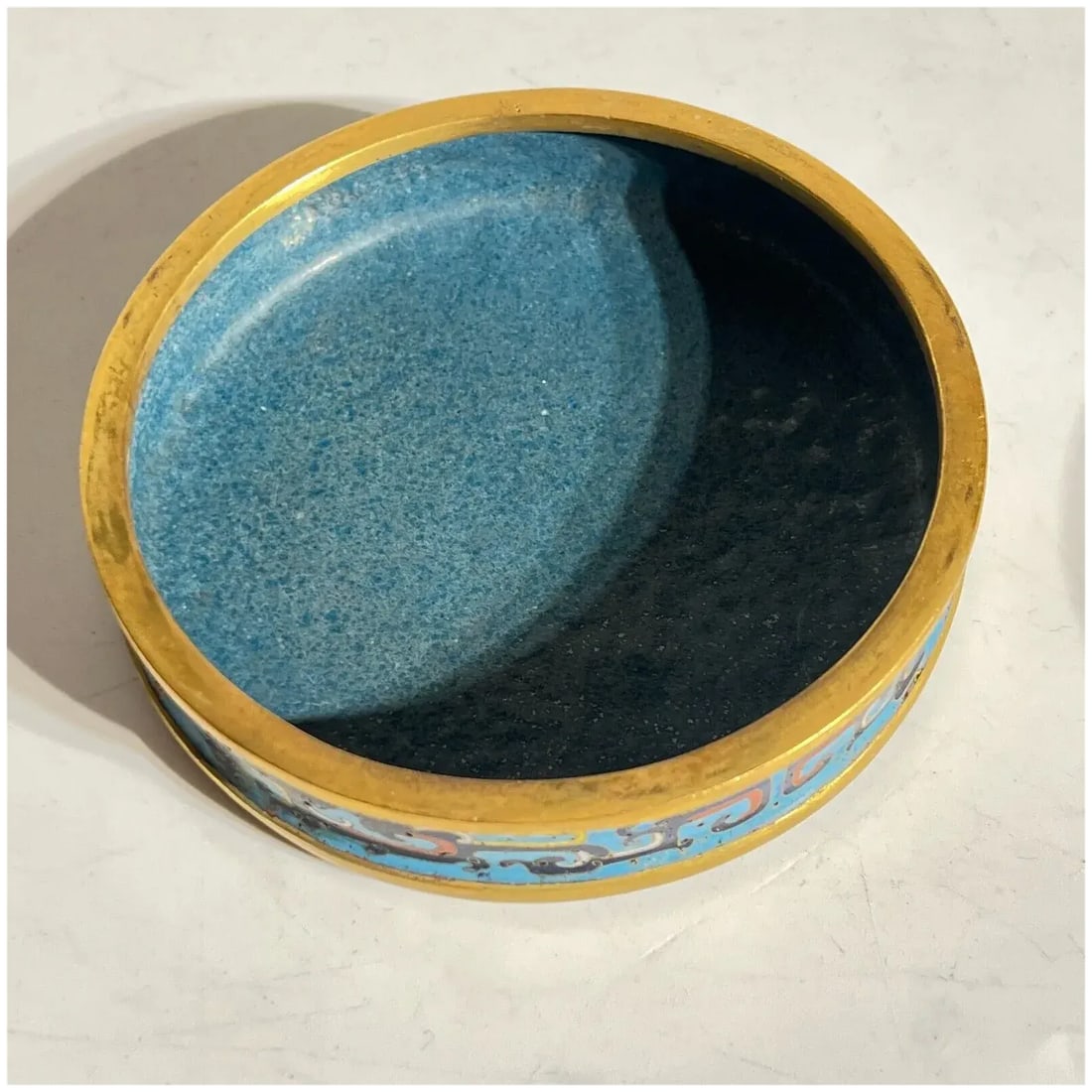 Late 19th Century Antique Qianlong Chinese Circular Cloisonne Enamel Box Allah Islamic Market - 9