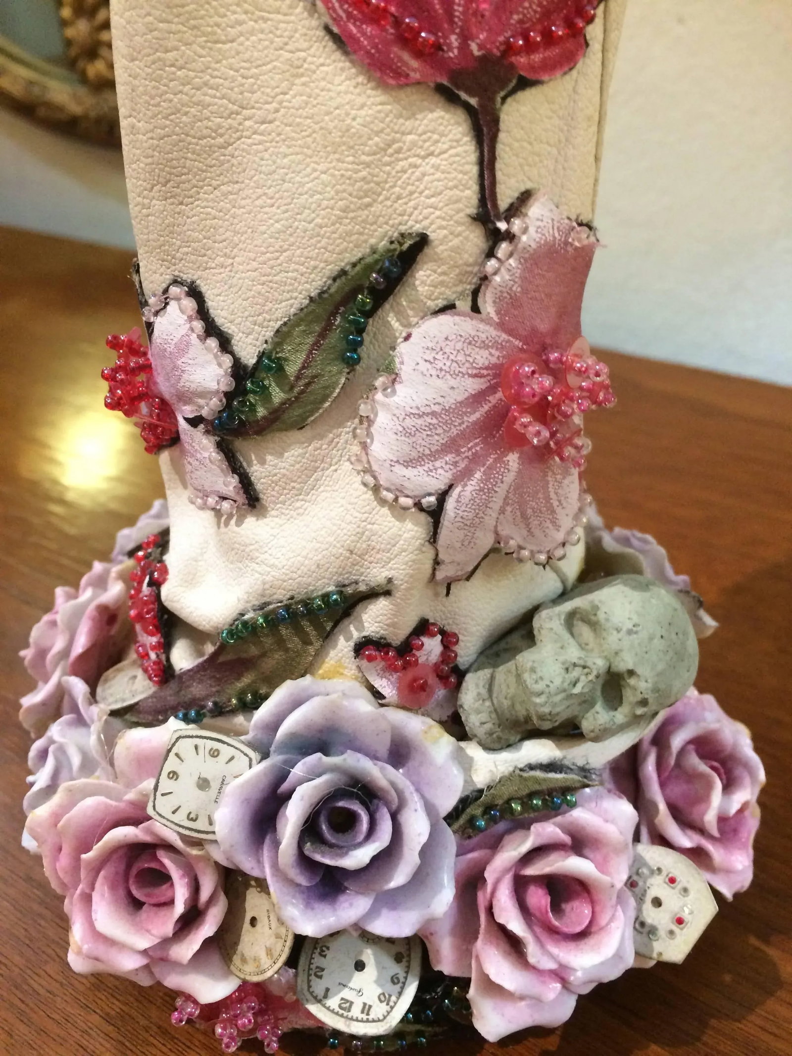 Romantic Mixed-Media Sculpture Titled Hand of Time - 6