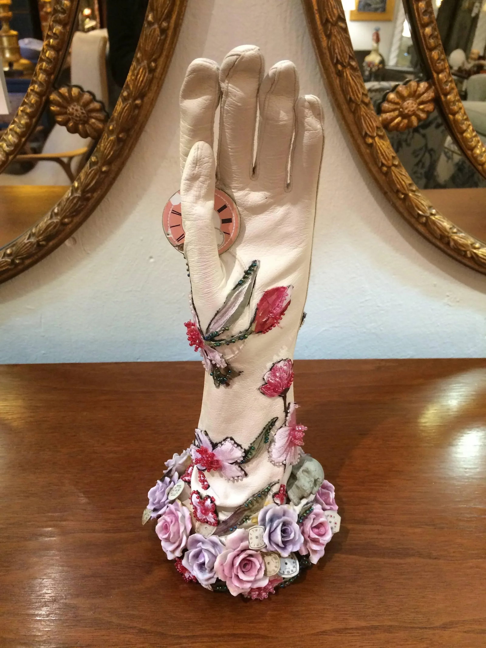 Romantic Mixed-Media Sculpture Titled Hand of Time - 7