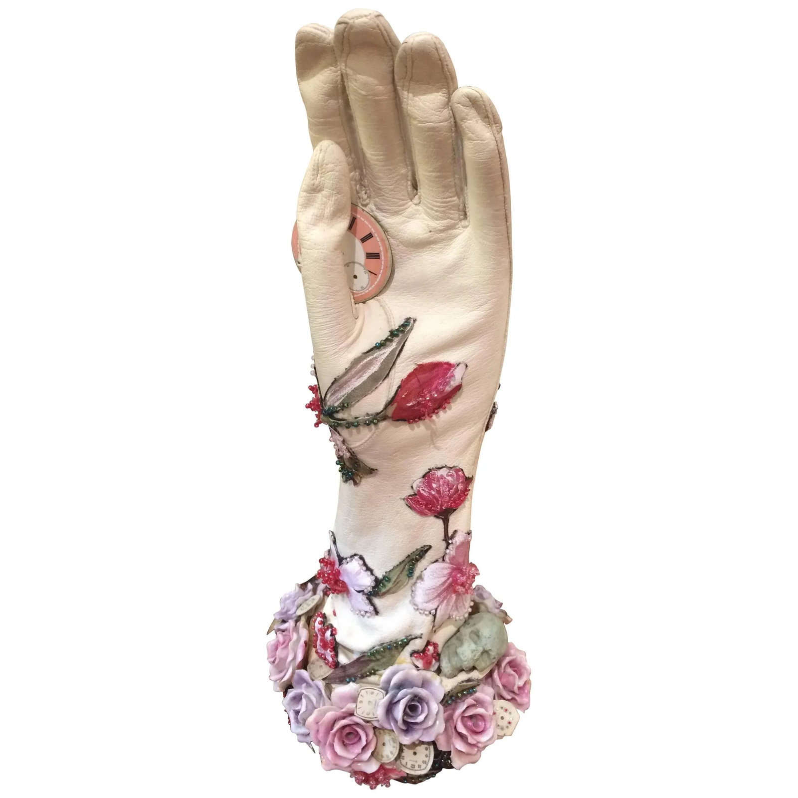 Romantic Mixed-Media Sculpture Titled Hand of Time - 8