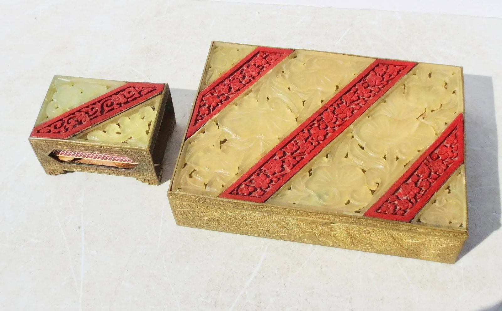 Antique Chinese Art Deco Smoking Set - 9