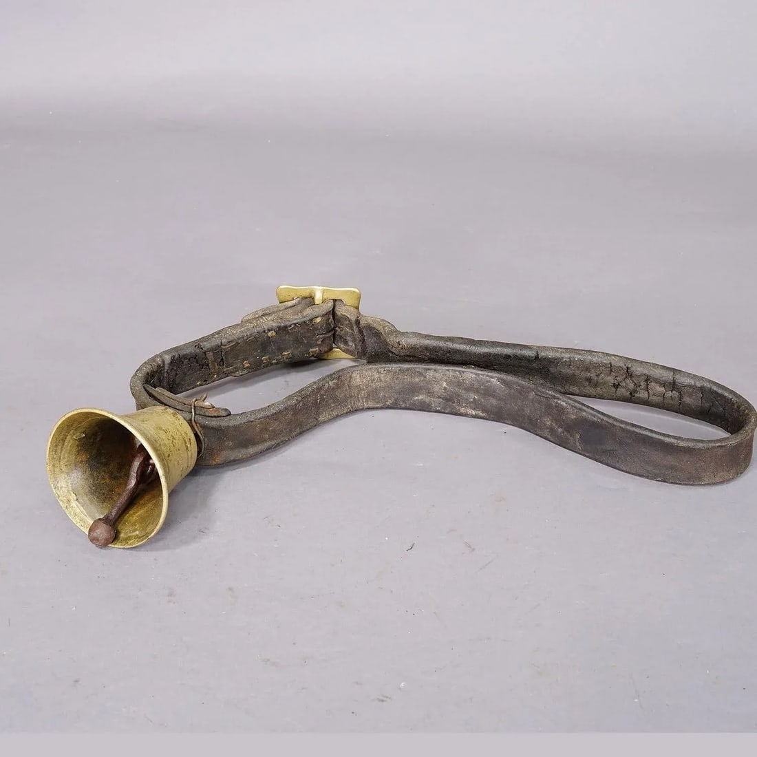Antique Swiss Casted Bronze Cattle Bell Ca. 1900s - 5