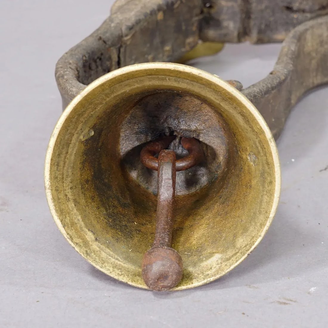 Antique Swiss Casted Bronze Cattle Bell Ca. 1900s - 6