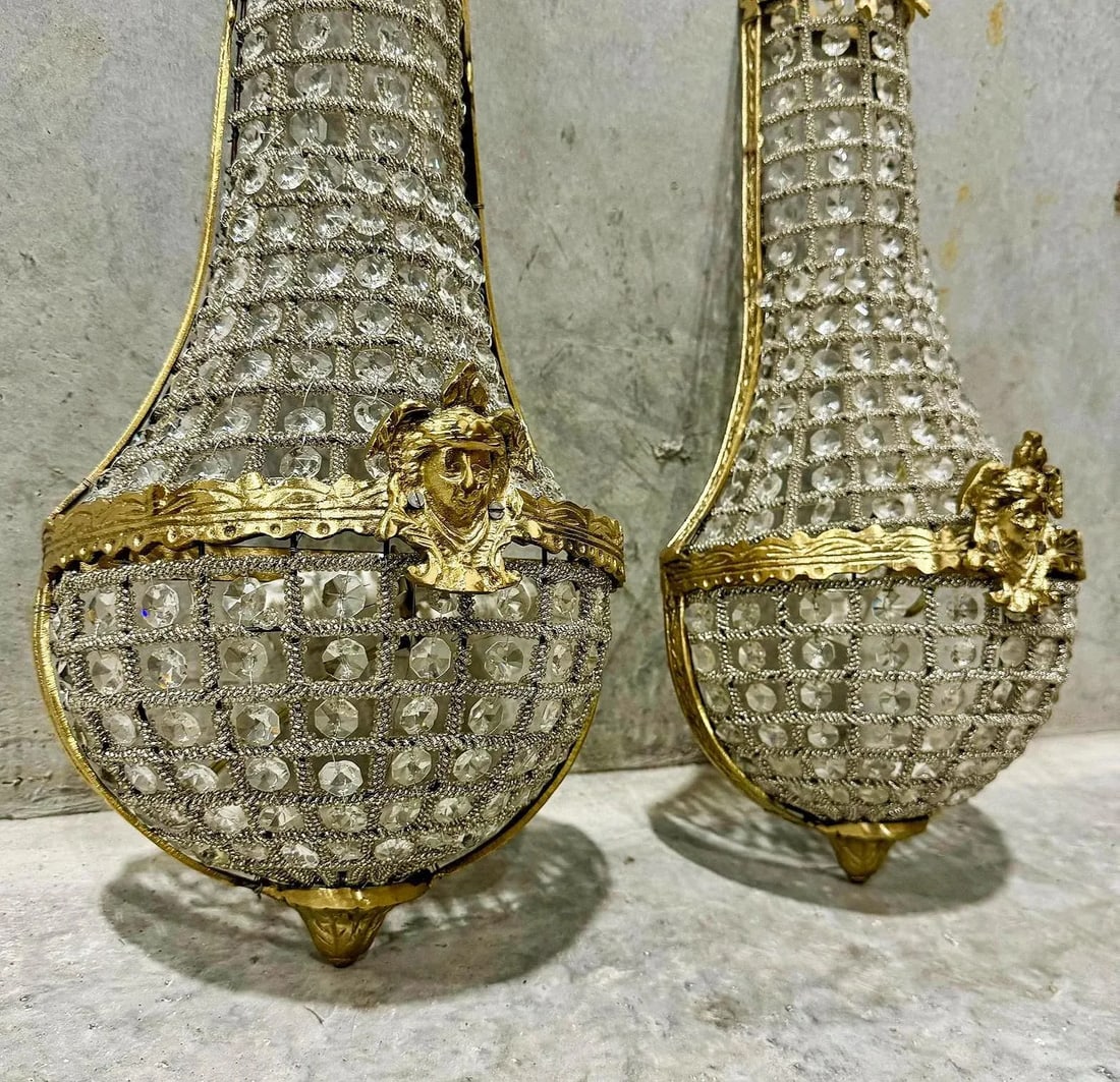French Basket Sconces - Set of 2 - 2