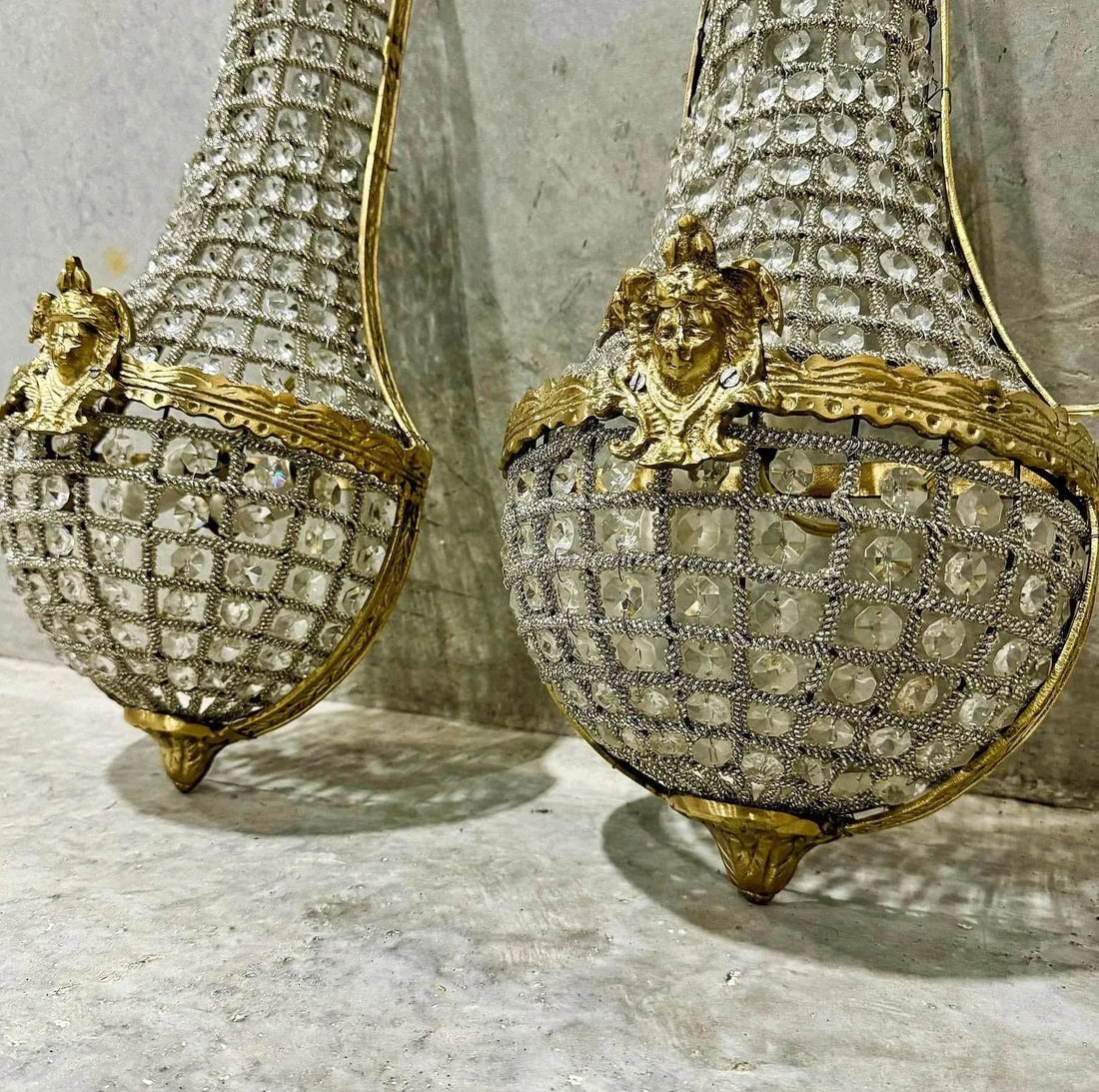 French Basket Sconces - Set of 2 - 3