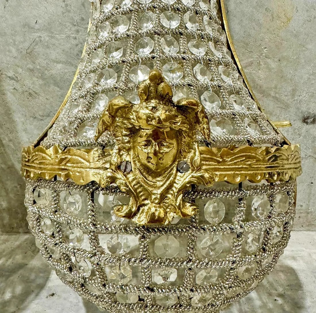 French Basket Sconces - Set of 2 - 5