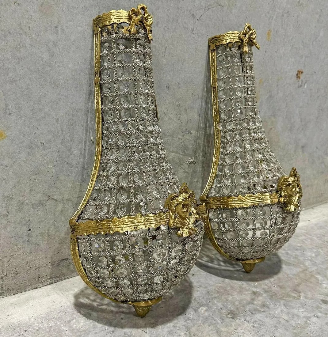 French Basket Sconces - Set of 2 - 7