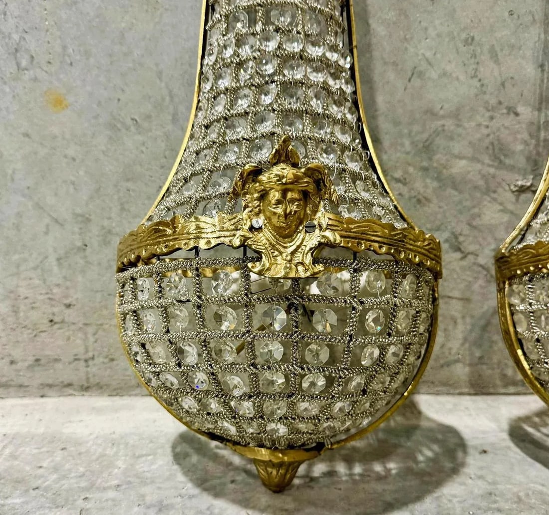French Basket Sconces - Set of 2 - 8