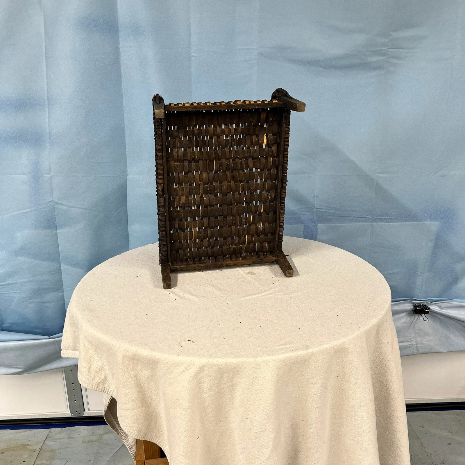 Antique Peg Construction Primitive Farmhouse Style Kindling Holder - 6