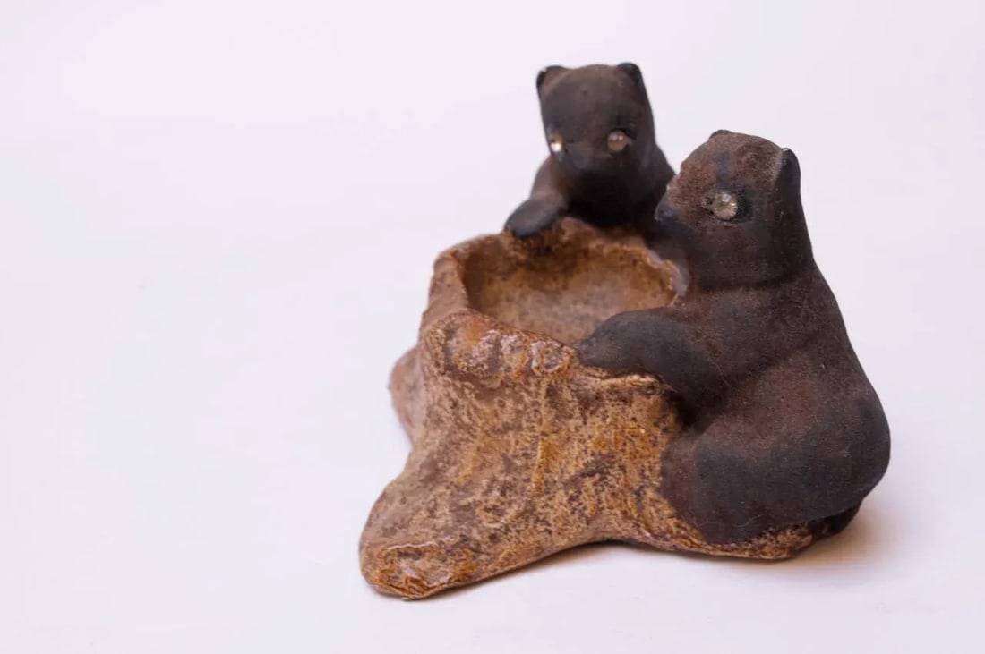 Vintage Chalkware Bear Cub Sculpture - 3