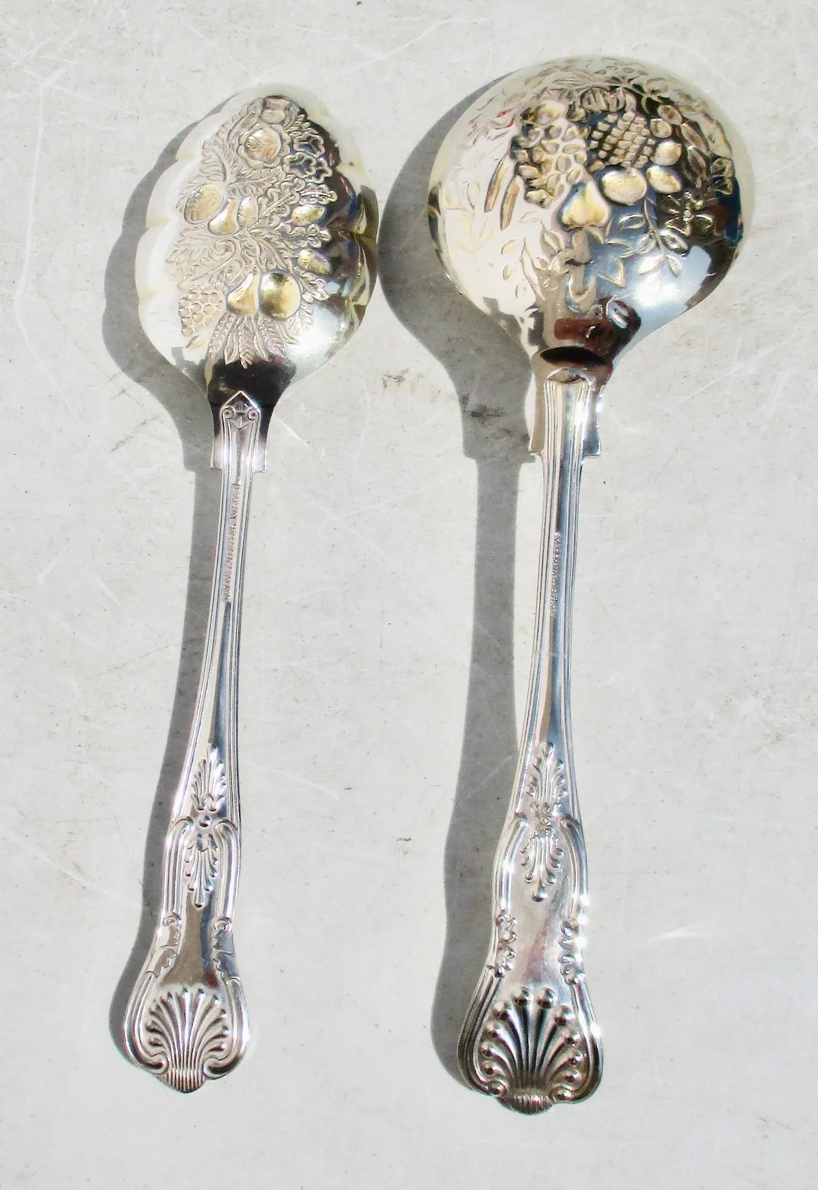 Sheffield Set of Berry Spoons Circa 50s -Set of 2 - 2