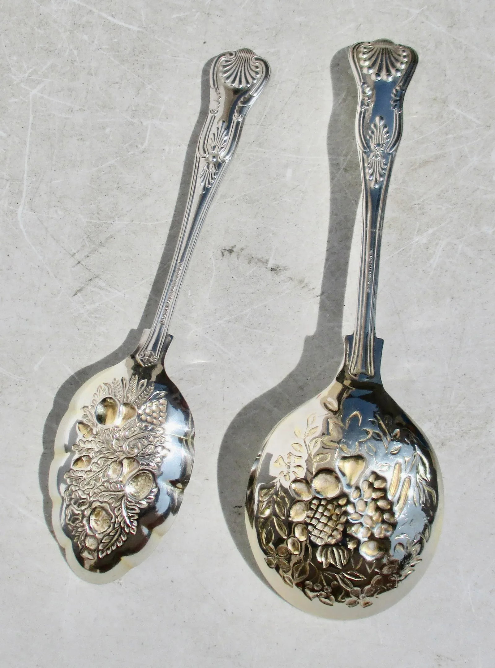 Sheffield Set of Berry Spoons Circa 50s -Set of 2 - 3