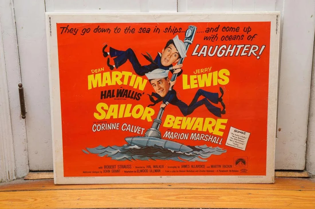 1952 Dean Martin & Jerry Lewis "Sailor Beware" Movie Poster - 2