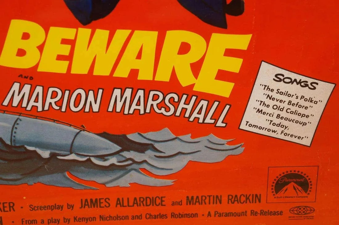 1952 Dean Martin & Jerry Lewis "Sailor Beware" Movie Poster - 4