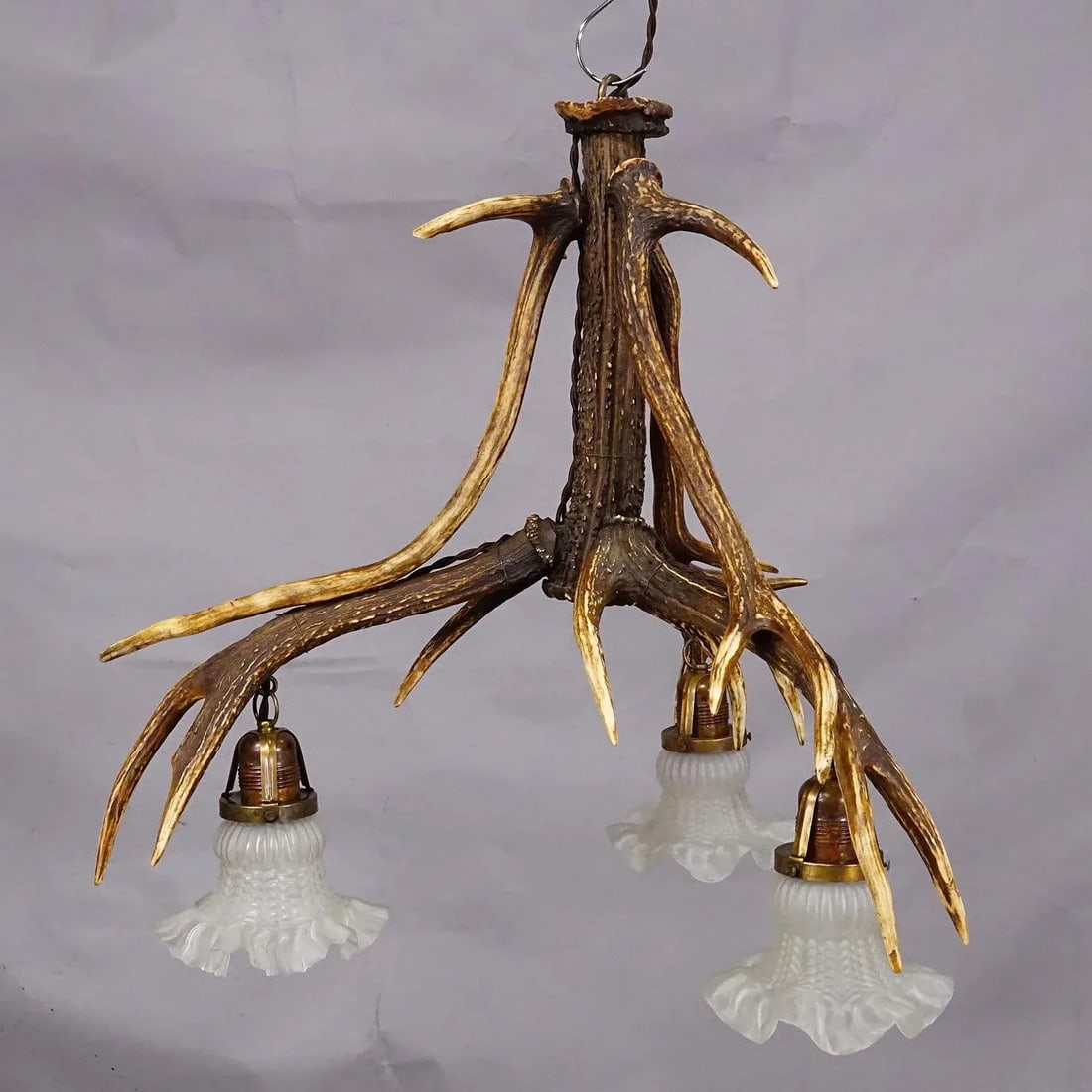 Large Black Forest Ceiling Lamp With Deer Antlers - 3