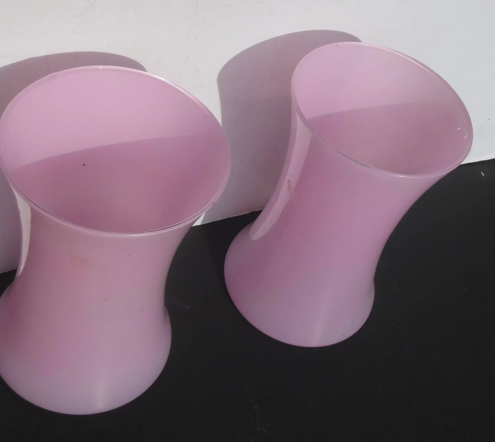 Pair of Pink Glass Vase - a Pair of 2 - 3