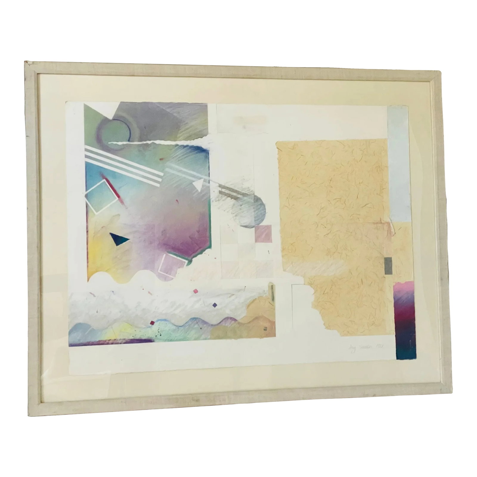 1981 Original American Abstract Mixed Media Painting Signed: Original art on paper watercolor mixed media, signed Amy Sassler 1981. Condition: Alterations: Original Condition Unaltered Imperfections: Some Imperfections Condition Notes: Good Origin: United