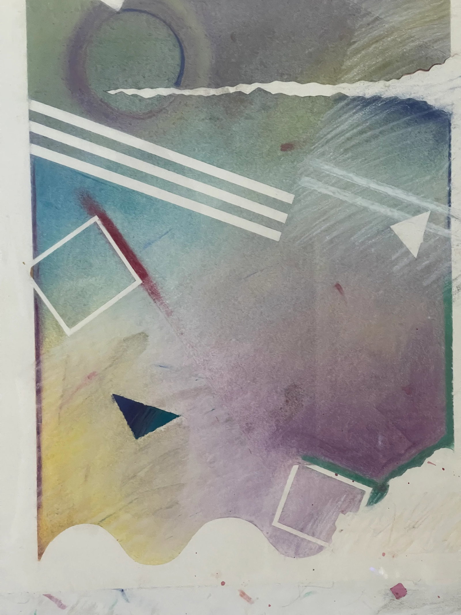 1981 Original American Abstract Mixed Media Painting Signed - 4