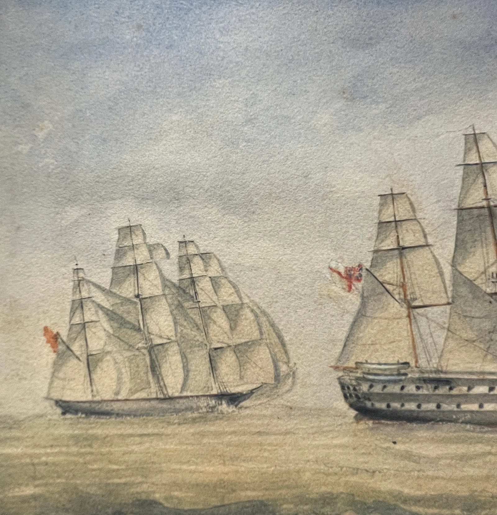 19th C. Watercolor of the Ships Donegal and Wild Deer - 6