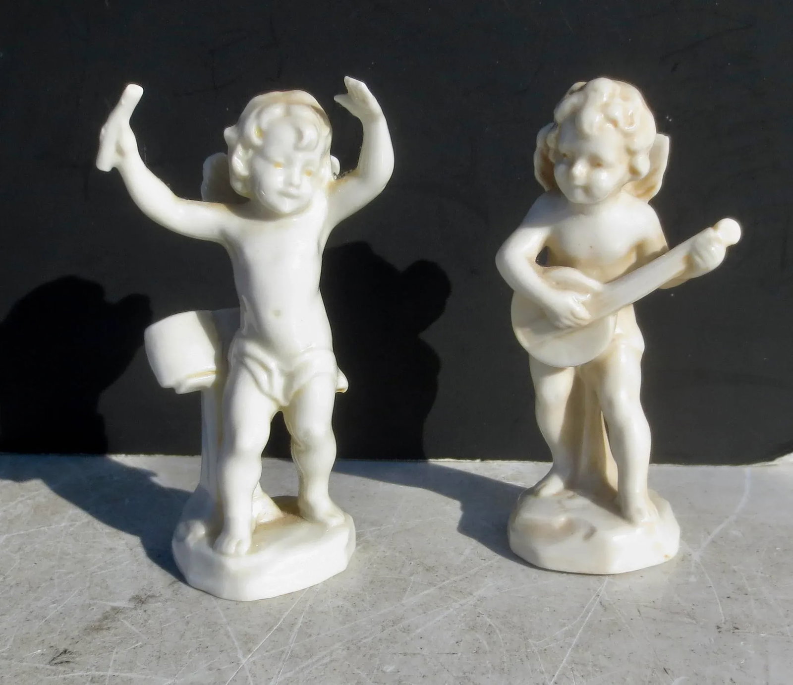 Pair of German Porcelain Putti Musicians - a Pair of 2 - 2