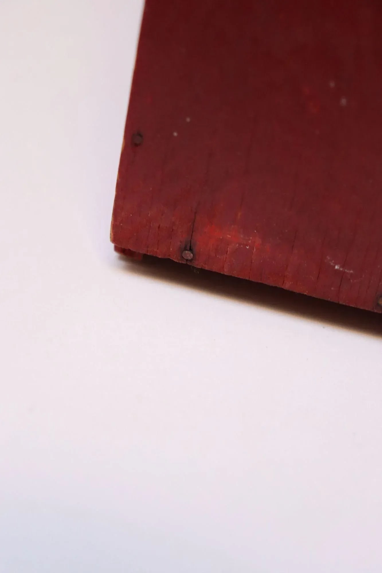Vintage Folk Art Carved "Cat" Red Painted Matchbook Holder - 11