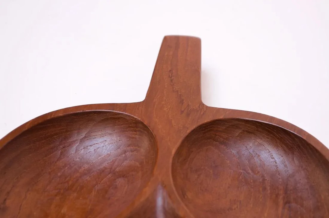 Collection of Three Vintage Teak Serving Pieces Including Designs by Laurs Jensen for Odense - 10