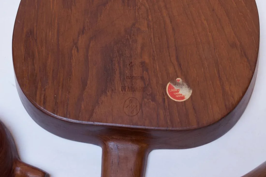 Collection of Three Vintage Teak Serving Pieces Including Designs by Laurs Jensen for Odense - 12