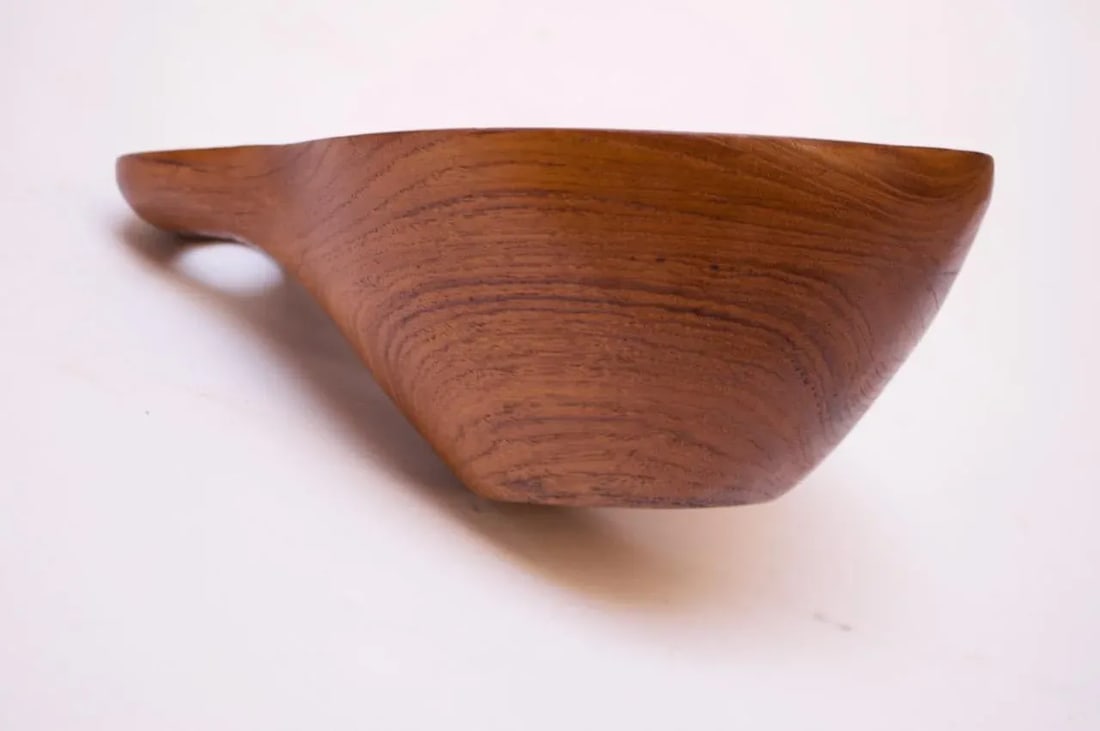 Collection of Three Vintage Teak Serving Pieces Including Designs by Laurs Jensen for Odense - 4