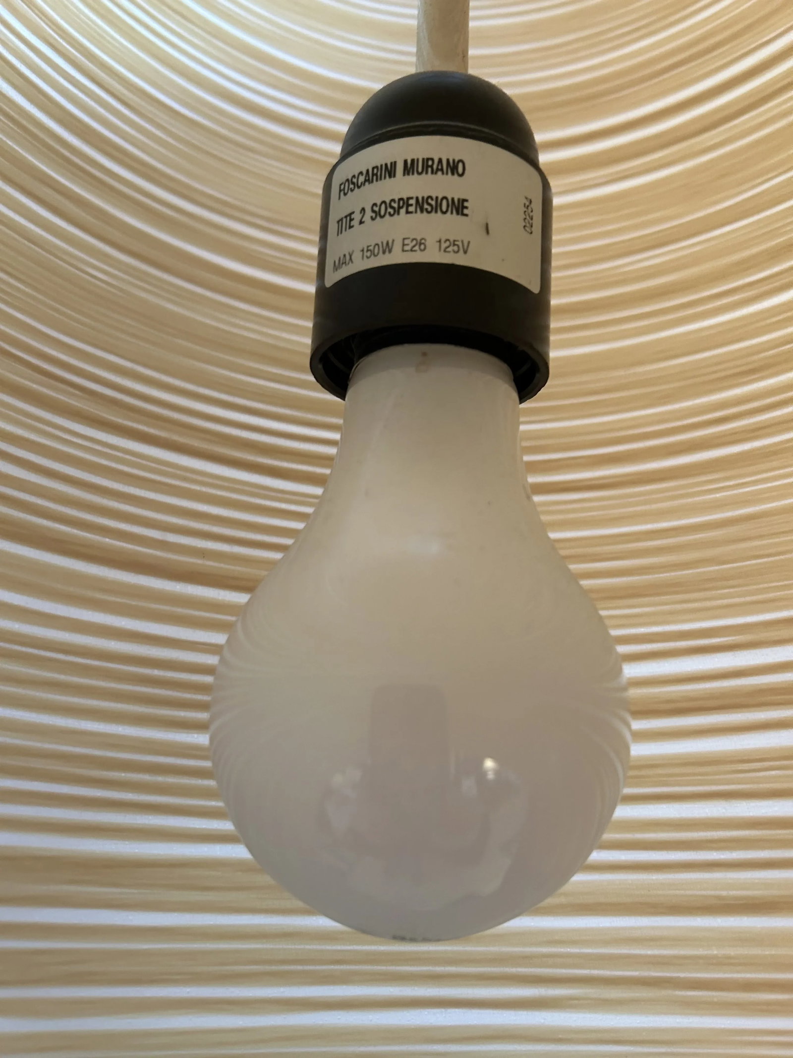 Foscarini Murano Sleek Gold & Cream Striated Fiberglass Large Pendants -Set of 3 - 4