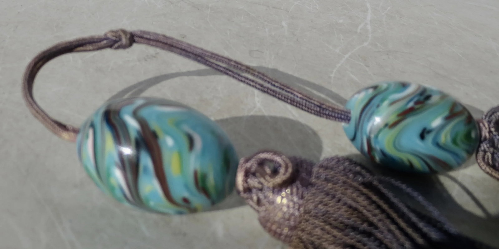 Vintage Chinese Glass Scroll Weights - a Pair of 2 - 4