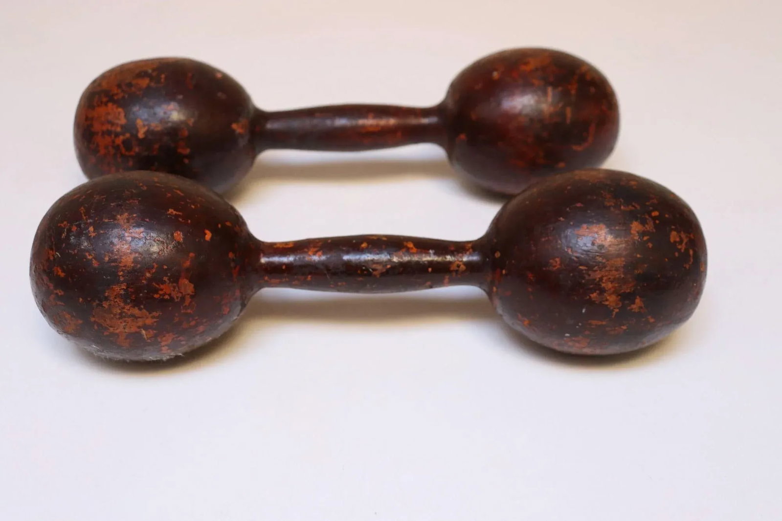 Pair of Vintage Sculptural Primitive Hand Weights/Dumbbells - 2