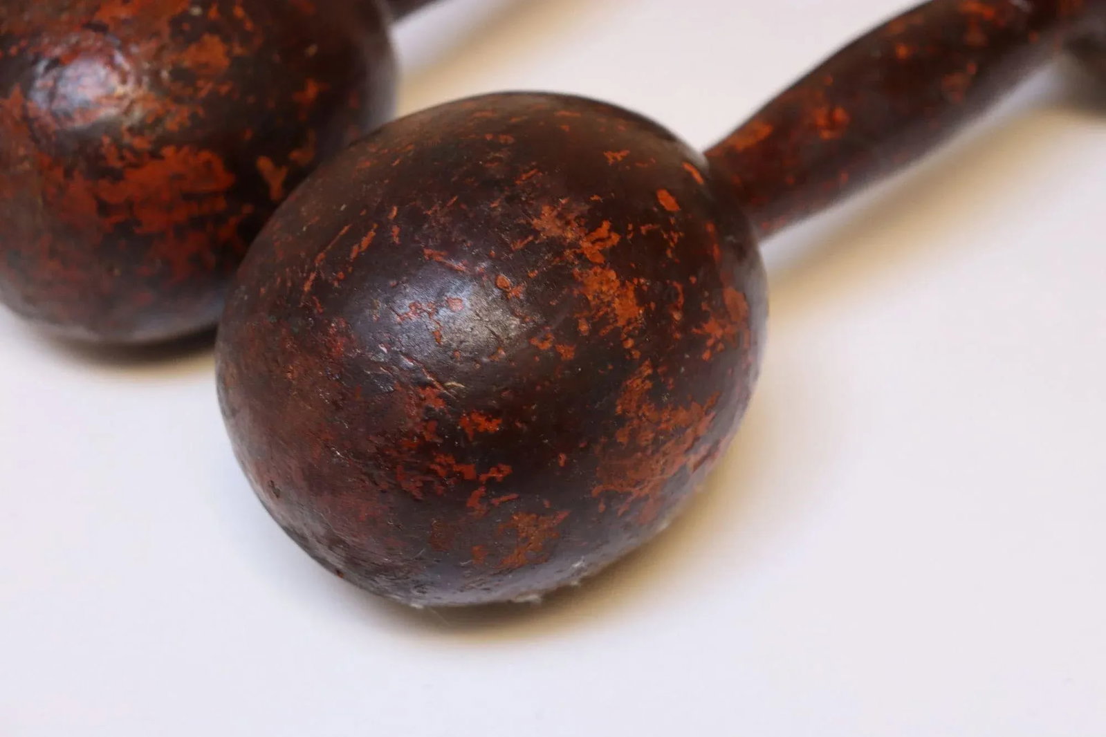 Pair of Vintage Sculptural Primitive Hand Weights/Dumbbells - 9