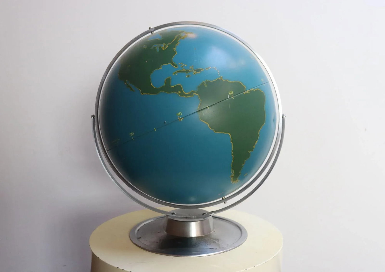 Large Vintage a.j. Nystrom Wall Mounted or Tabletop Activity / Military Globe - 2