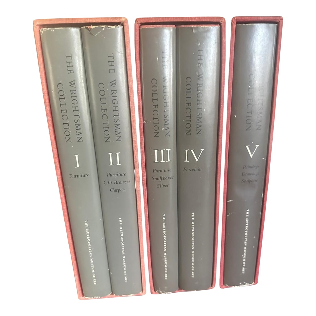 Wrightsman Collection, 1st Ed. signed by Charles and Jane Wrightsman, 1966-1973 - 5 Volumes: The Wrightsman collection, Vols.I-V, New York, The Metropolitan Museum of Art, 1966-1973. First Edition, hardcovers with dust jackets. Inscribed by the Wrightsmans, incl. a Christmas Card to the