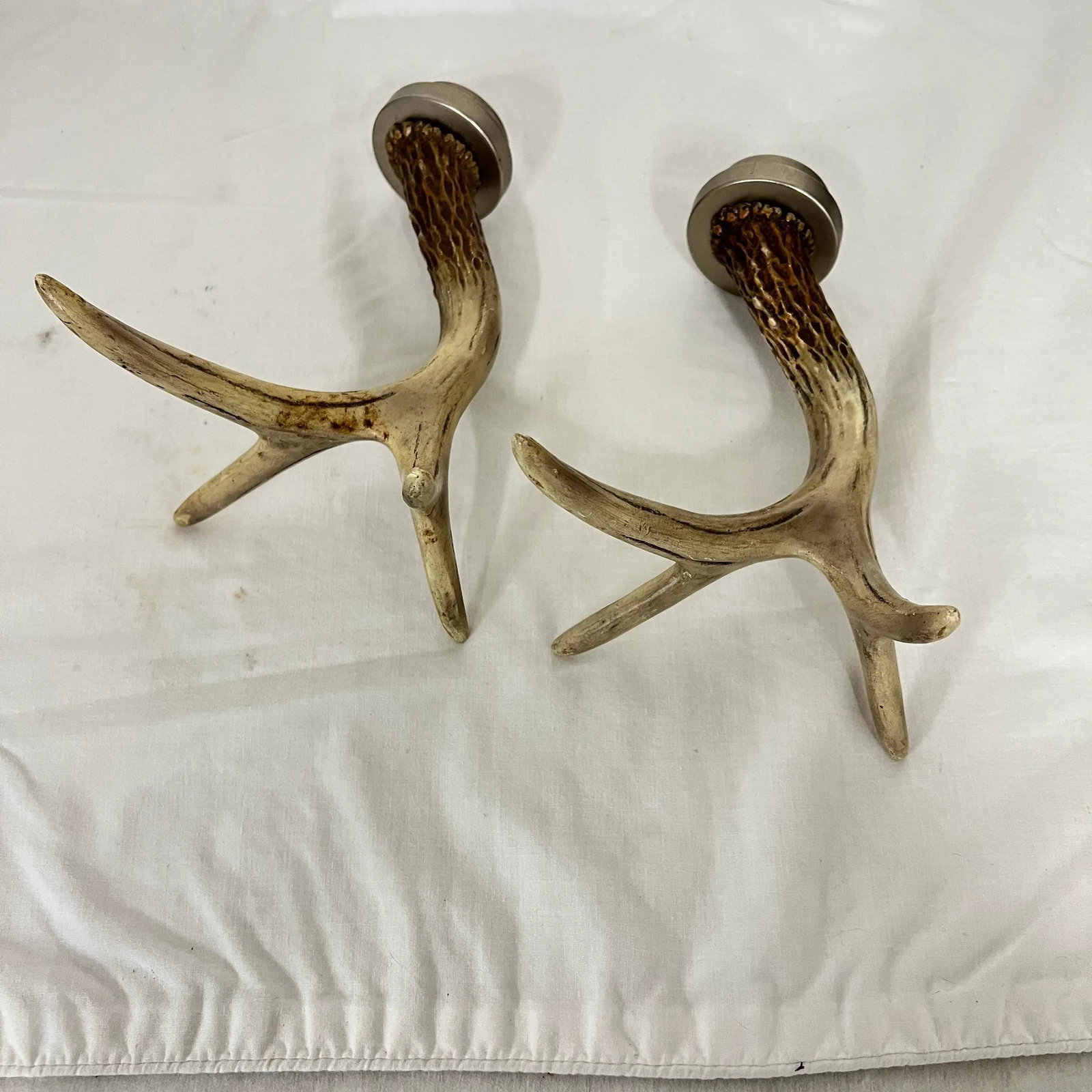 Faux Whitetail Deer Antler Candleholder - a Pair - 2