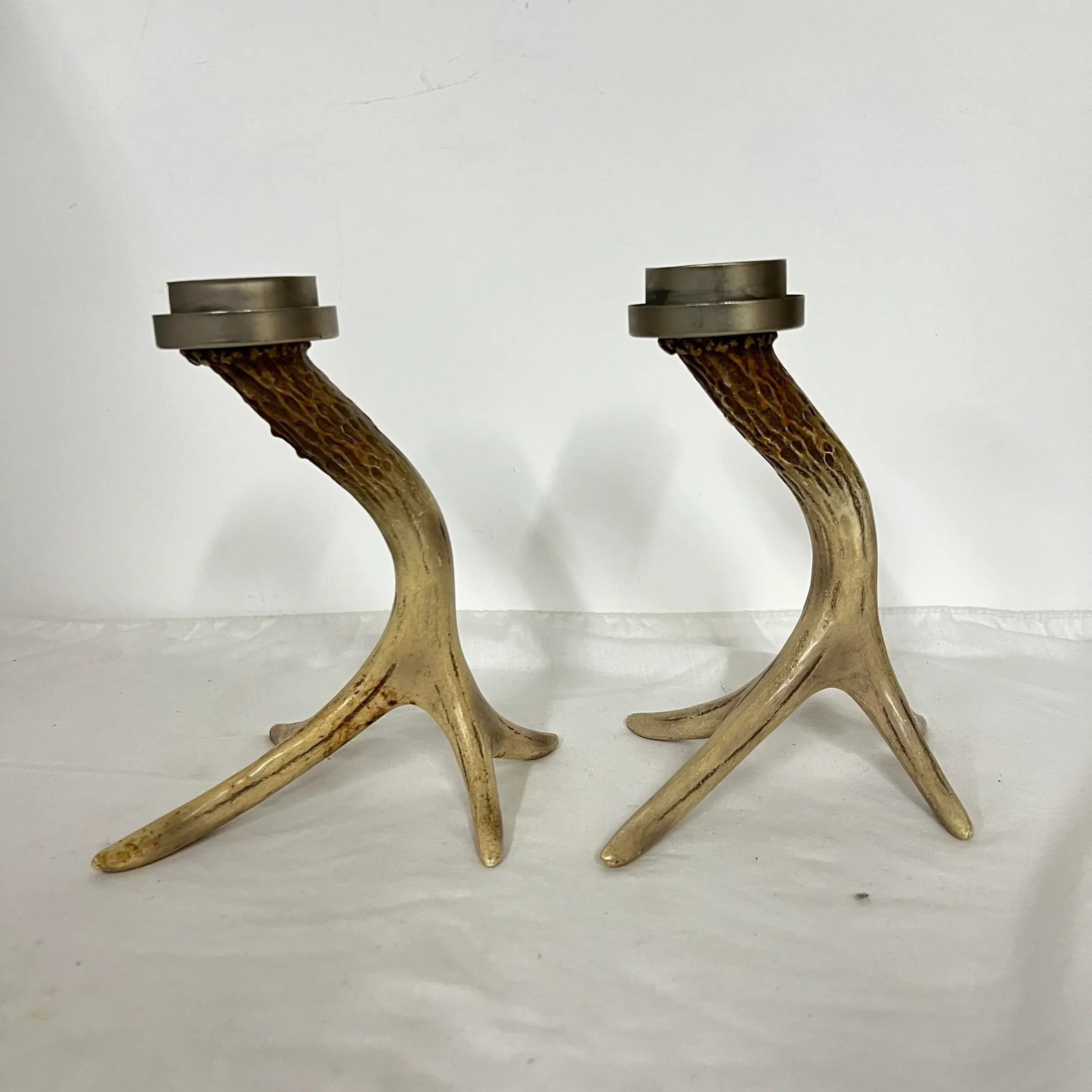Faux Whitetail Deer Antler Candleholder - a Pair - 3