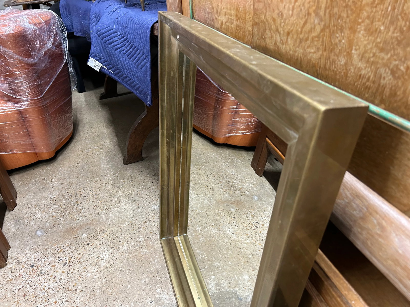 1920s French Louis XVI Style Brass Mirror - 5