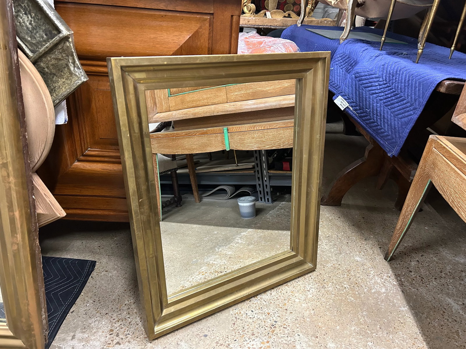 1920s French Louis XVI Style Brass Mirror - 6
