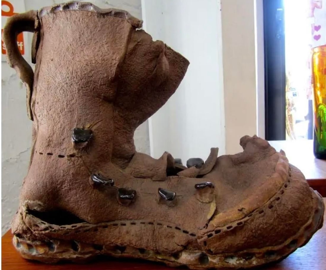 1960s Outsider Art Clay Boot Sculpture - 3