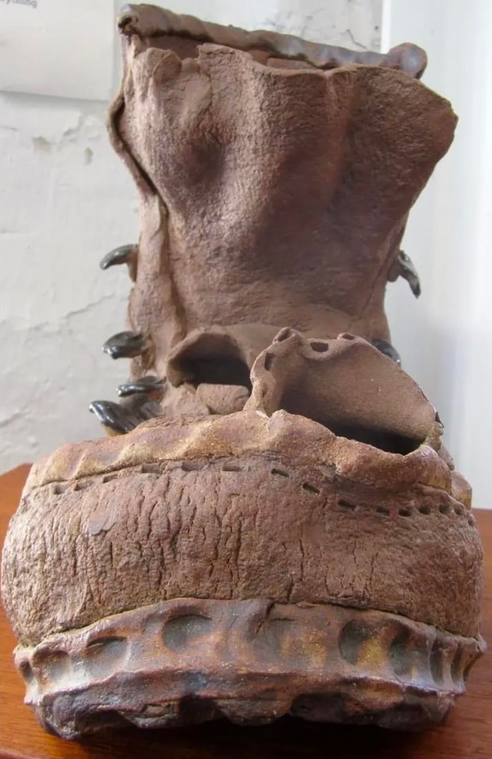 1960s Outsider Art Clay Boot Sculpture - 4