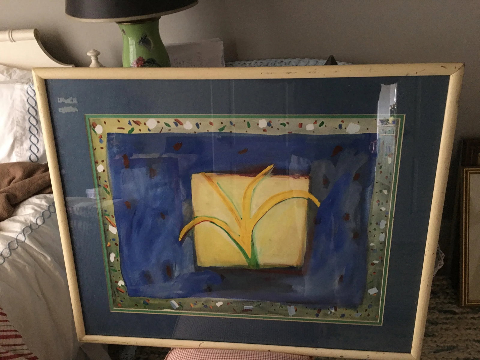1980s Wonderful Mid - Century Modern Oil Painting Large in Great Frame - 2