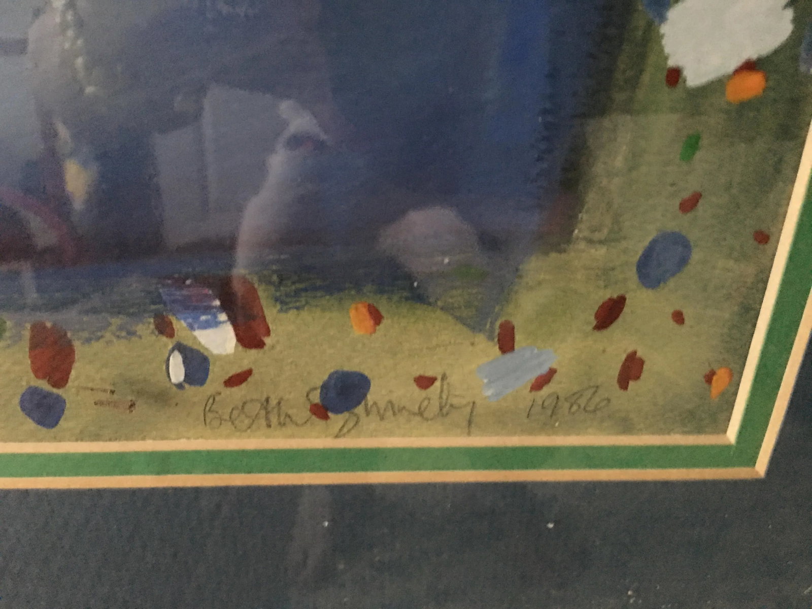 1980s Wonderful Mid - Century Modern Oil Painting Large in Great Frame - 3