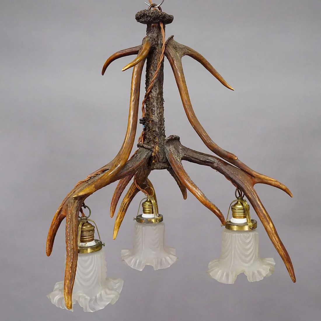 Large Black Forest Ceiling Lamp With Deer Antlers - 2
