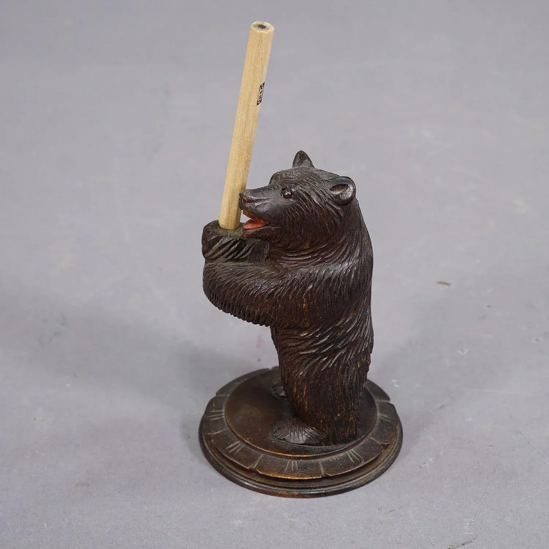 A Wooden Carved Black Forest Pen Holder With Bear Ca. 1930 - 3