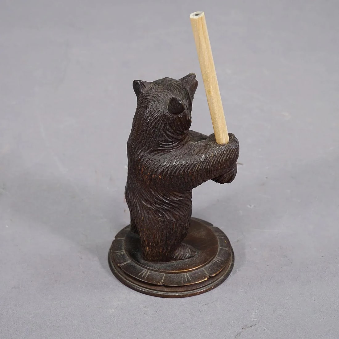 A Wooden Carved Black Forest Pen Holder With Bear Ca. 1930 - 5