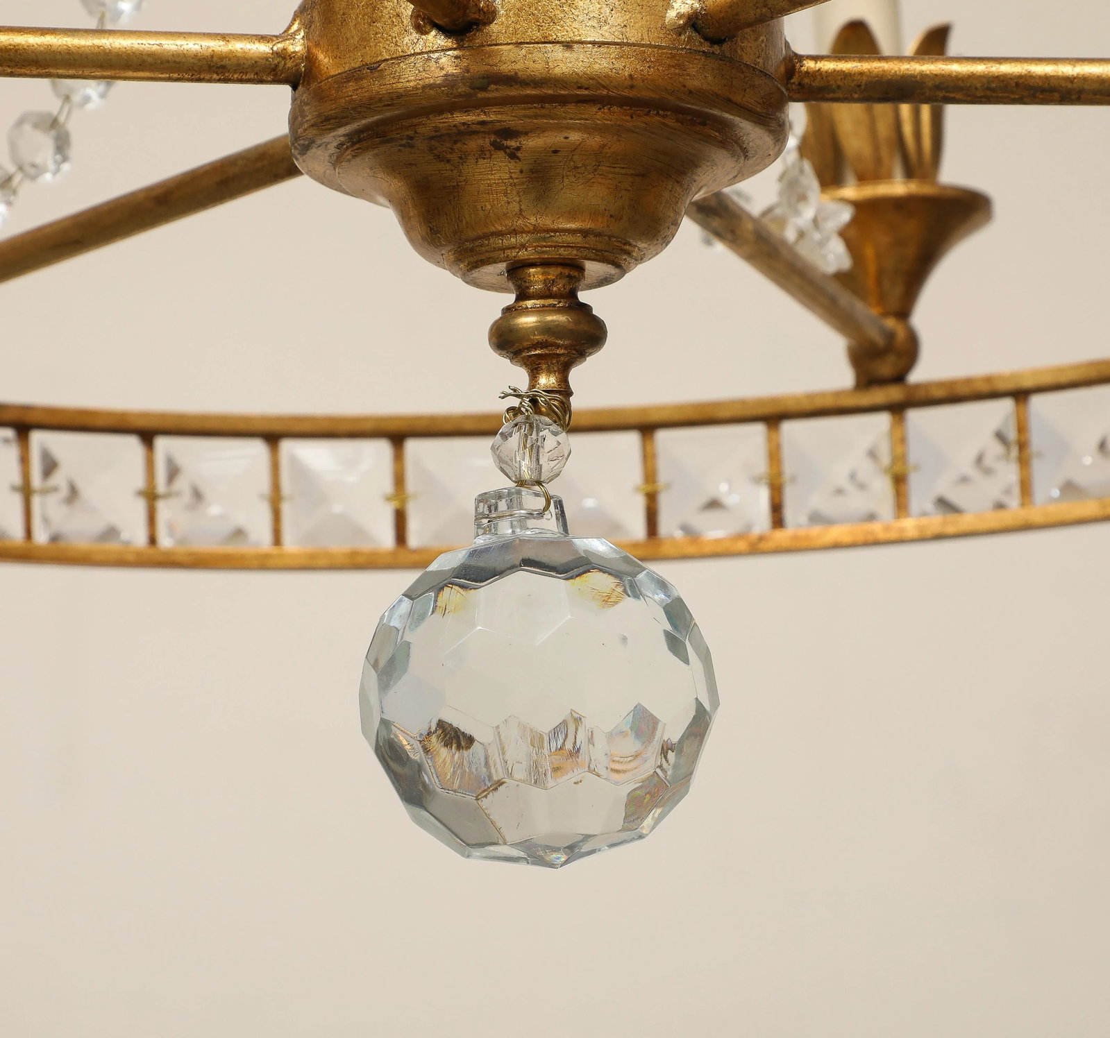 Louis XVI Style Chandelier With Gilt Iron Frame, 18th C. France - 12