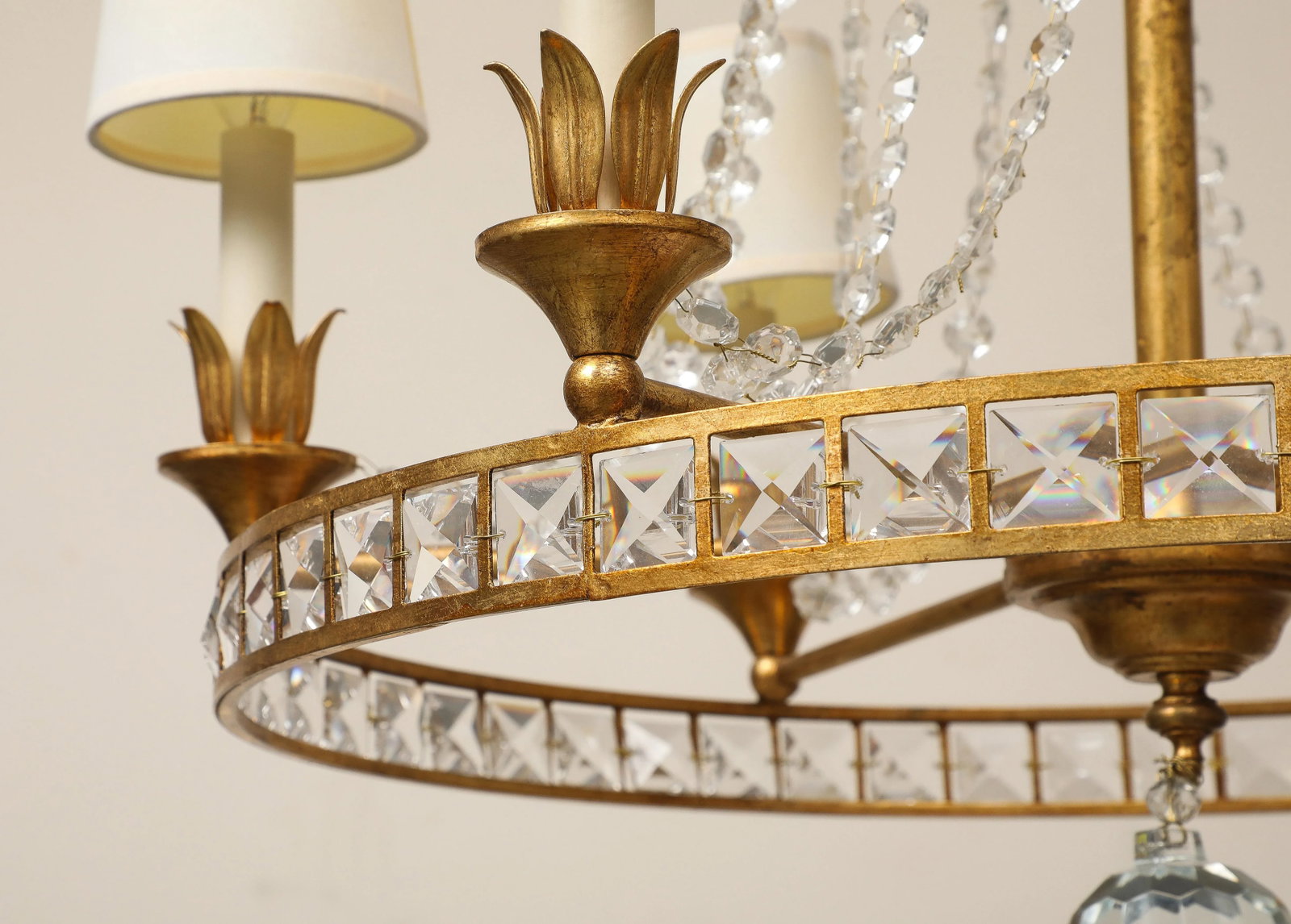 Louis XVI Style Chandelier With Gilt Iron Frame, 18th C. France - 7